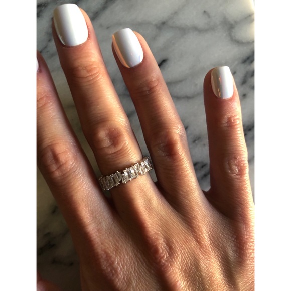 Gold Plated Baguette “T” Shape Stone Ring - Picture 10 of 13